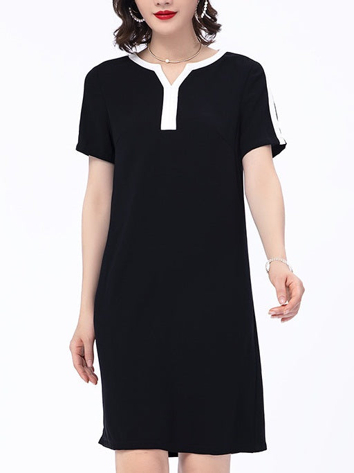 (Ready Stock 4XL*1) Kesiah Plus Size Colourblock Shift Dress
