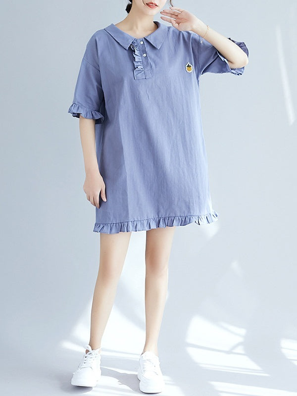 Orli Pineapple Frill Polo Dress (EXTRA BIG SIZE)