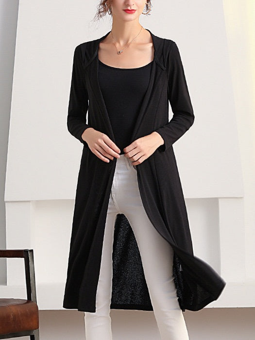 Kressa Plus Size Knit Tunic Hoodie Cardigan