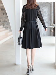 Womens Plus Size Dresses Women'S Fashion Casual Lapel Solid Color Button  Long Sleeve Slim Fit Belt Dress(Includes Belt) 