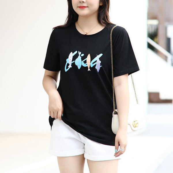 Plus Size Graphic Short Sleeve T Shirt Top