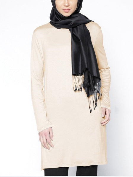 (S-4XL) Kiira Tunic Cotton Plus Size Hijab Muslim Long Sleeve T Shirt Tunic Top (Extremely Comfortable!)