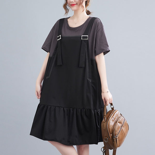 Plus Size Korean Mock 2 Piece Dress (EXTRA BIG SIZE)