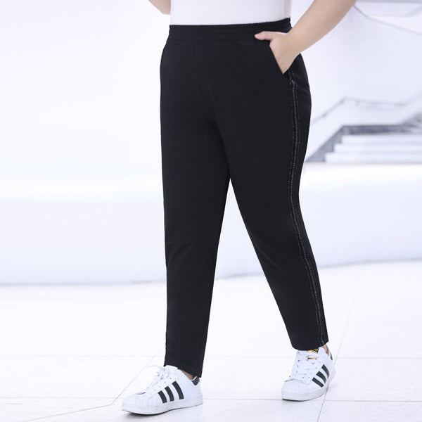 Plus Size Shimmer Side Track Pants (EXTRA BIG SIZE)