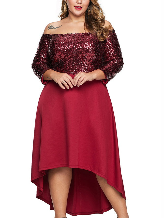 Sonrisa Plus Size Dinner Occasion Evening Evening Dress Off Shoulder S –  Pluspreorder