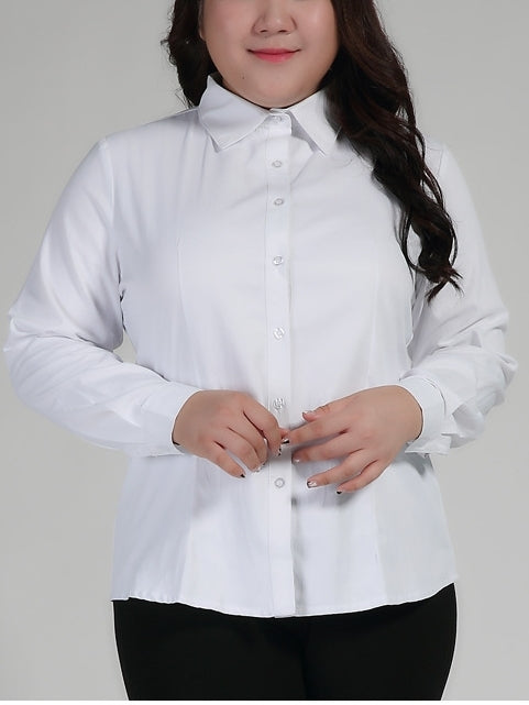 White formal hotsell top plus size