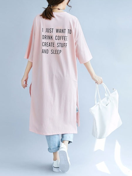 Malene Side Slit Midi Tee