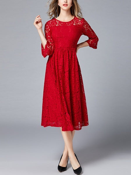 Meyrick Red Lace Dress