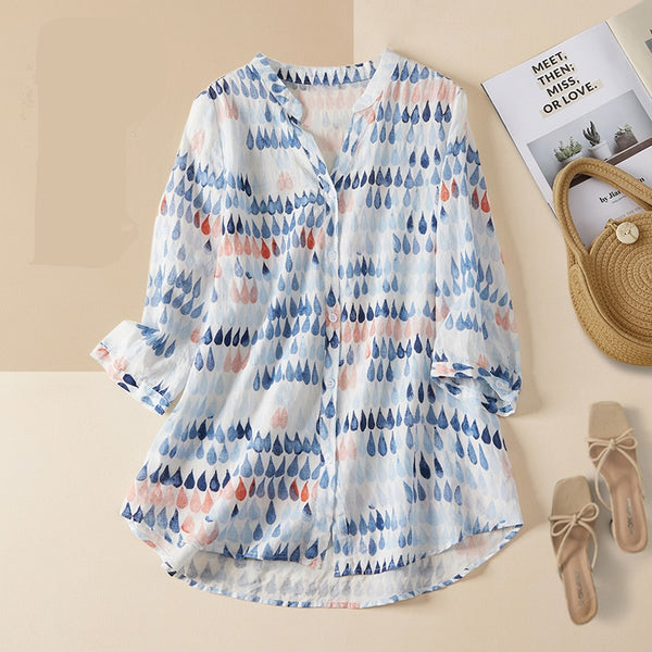 Plus Size Watercolor Print Shirt