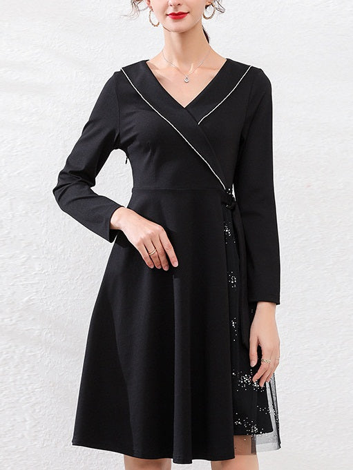 Kessla Plus Size Wrap Trench Long Sleeve Shirt Dress