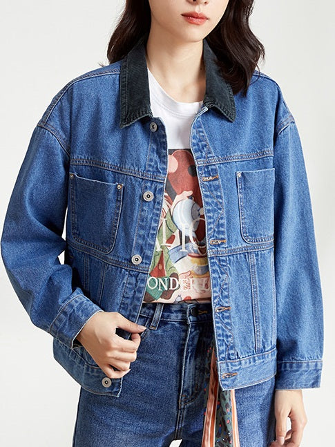 Zdislava PREMIUM Plus Size Blue Denim Jacket
