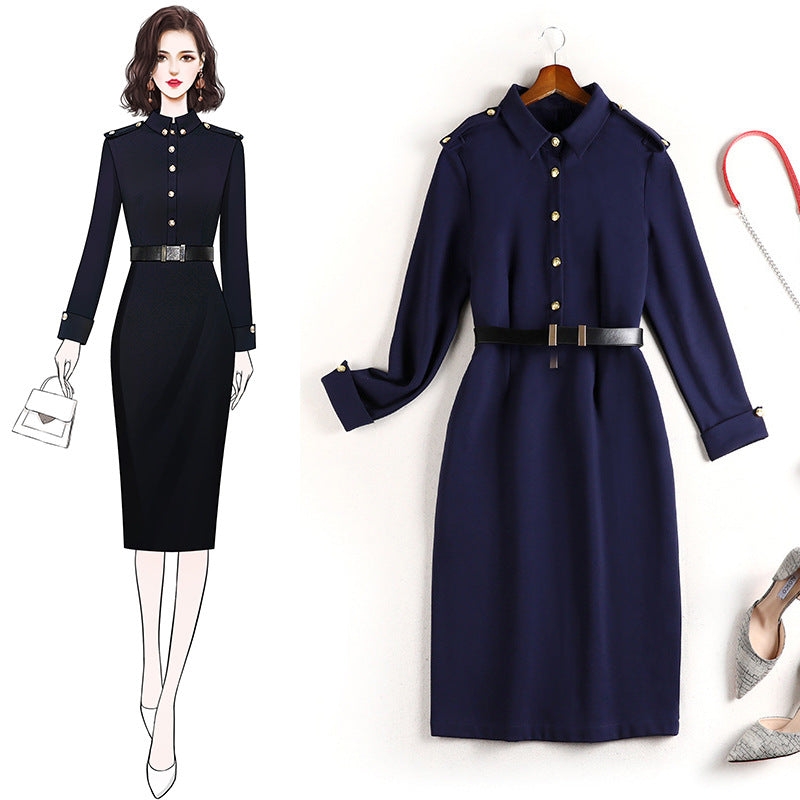 Kiley Plus Size Work Pencil Long Sleeve Dress