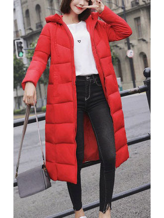Sovay Plus Size Women's Winter Jacket Hoody Padded Long Winter Jacket (Black, Grey, Green, Bright Red, White)