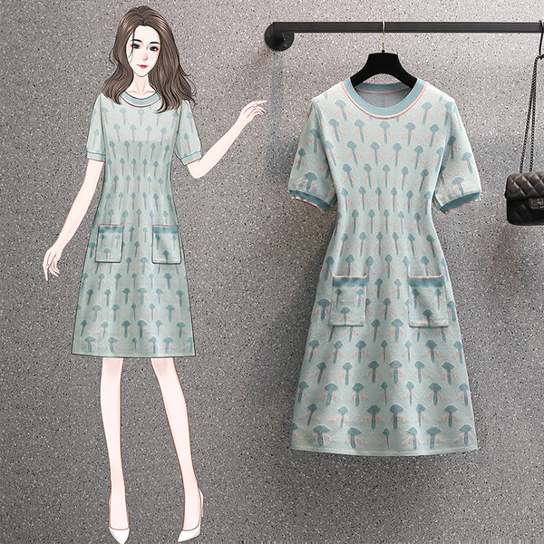 Plus Size Mushroom Knit Dress
