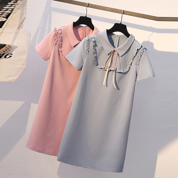 (Special!) Plus Size Frill Collar Shift Dress