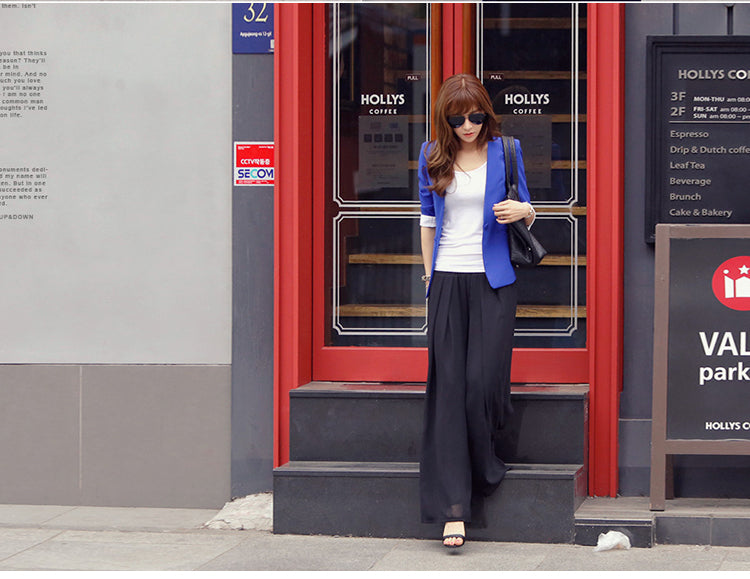 Holly Chiffon Maxi Skirt-Pants (Blue) – Pluspreorder