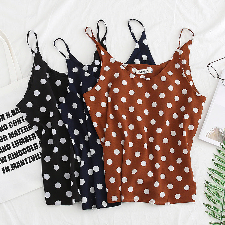 Plus Size Polka Dots Camisole Sleeveless Top