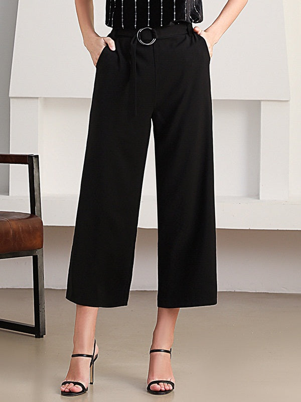 Krishna Plus Size Wide Leg Capri Pants