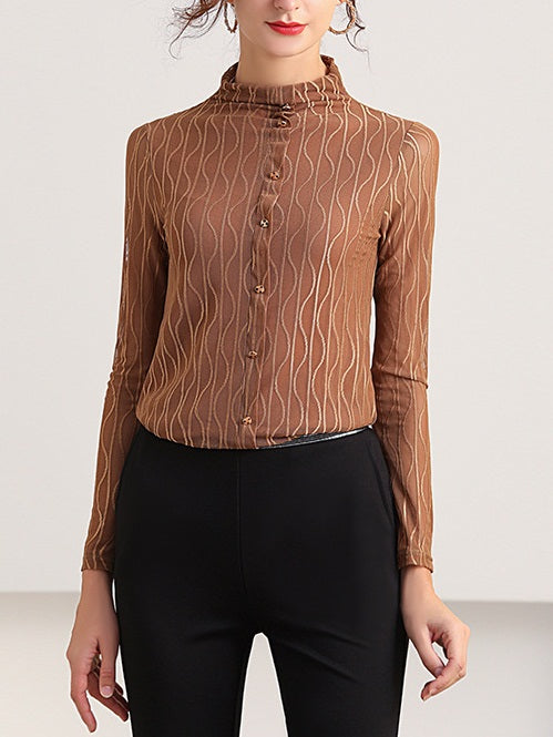 Krissi Plus Size Turtleneck Long Sleeve Top
