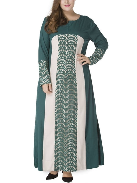 (XL-7XL) Ginnie Lace Panel Maxi Dress