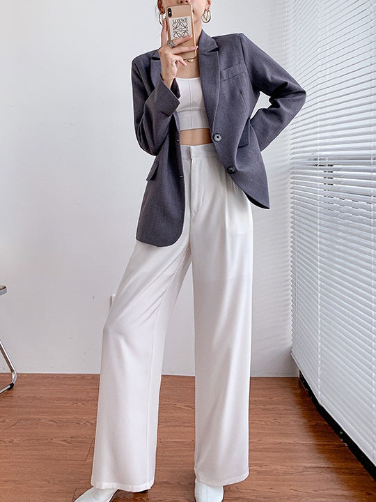 Kaylan Plus Size Grey Black Blazer