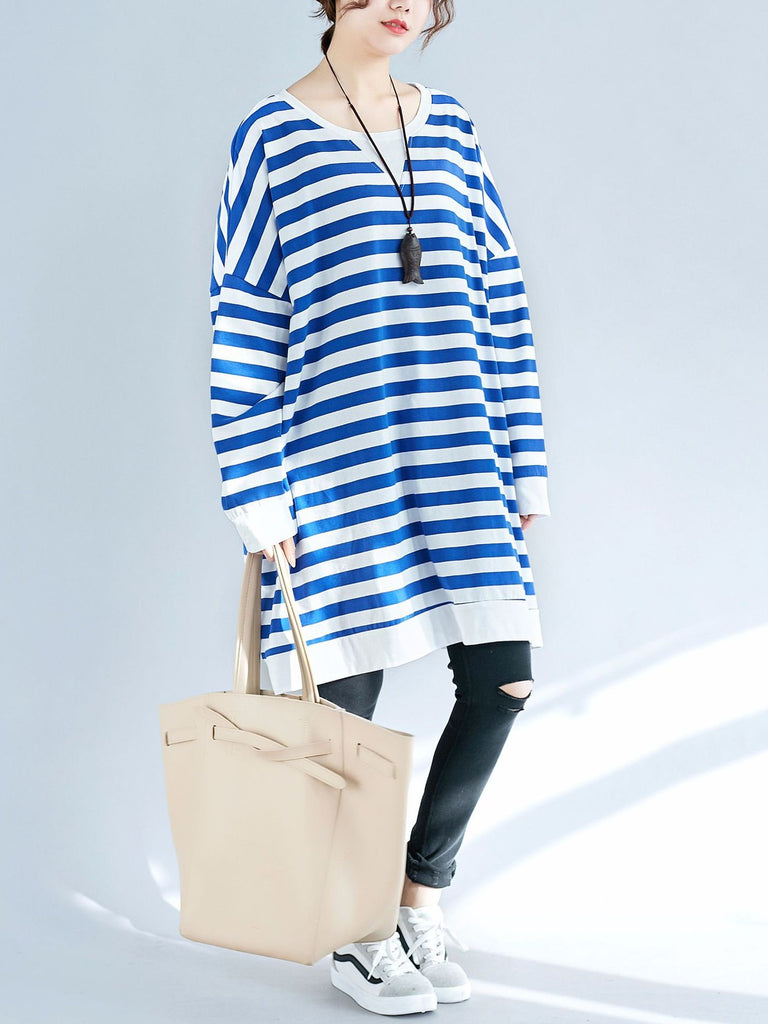 Rozmari L/S Sweater Top (EXTRA BIG SIZE) (Blue, Red)