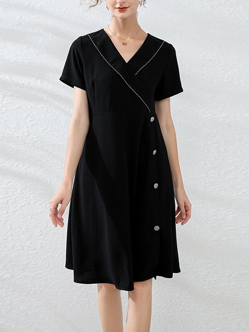 Ketevan Plus Size Wrap Short Sleeve Dress
