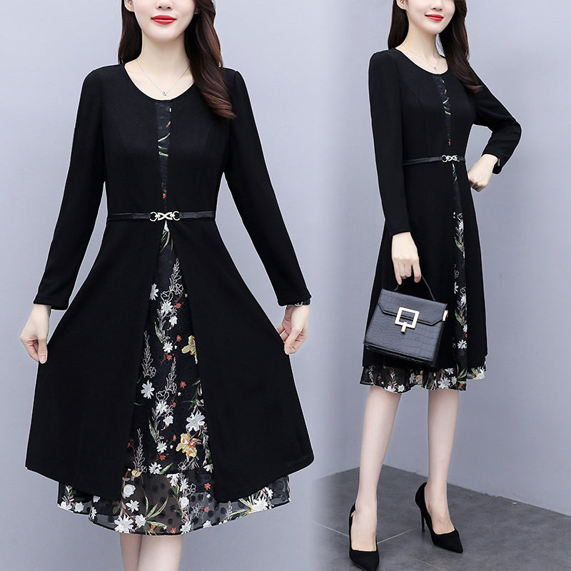 Kerin Plus Size Layered Long Sleeve Dress