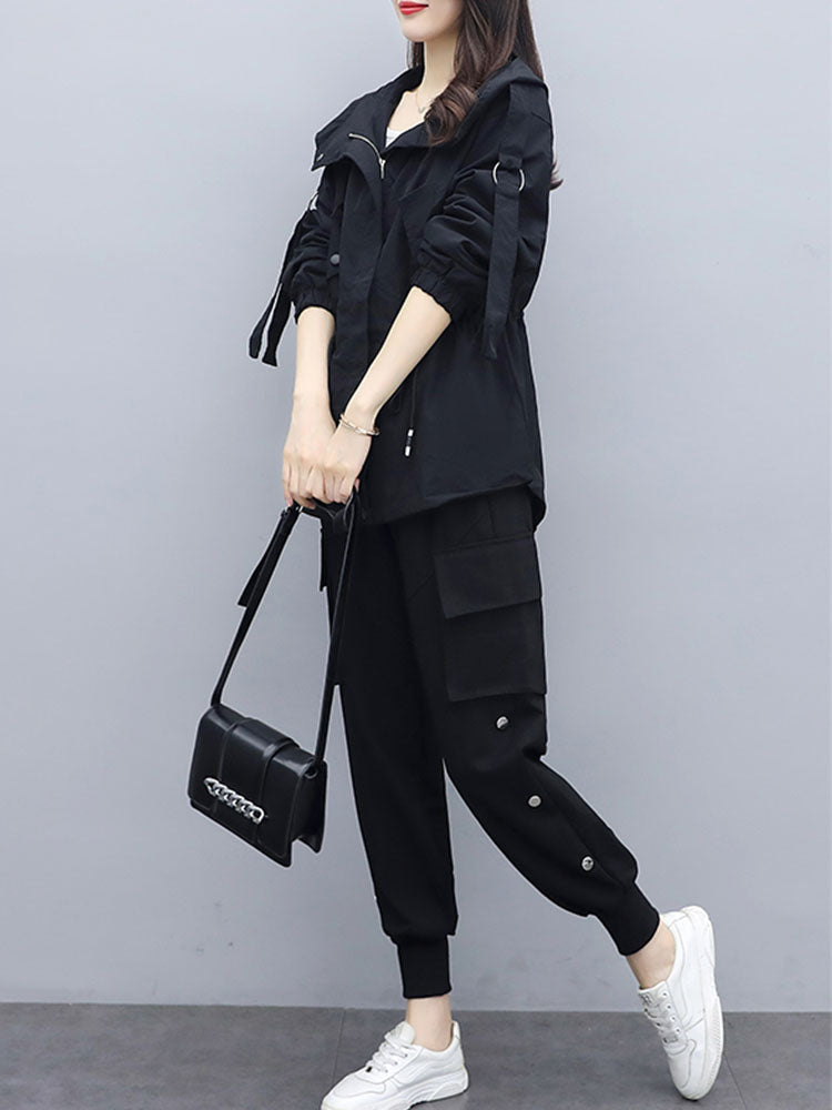 Plus size online black utility jacket