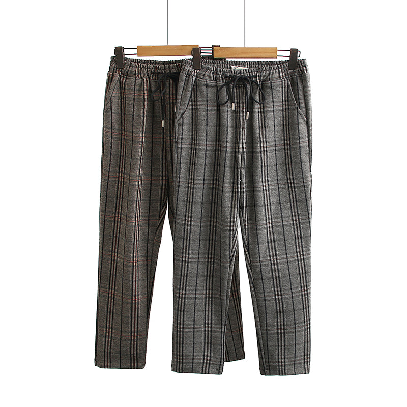 Kamilah Plus Size Checked Long Pants (EXTRA BIG SIZE)