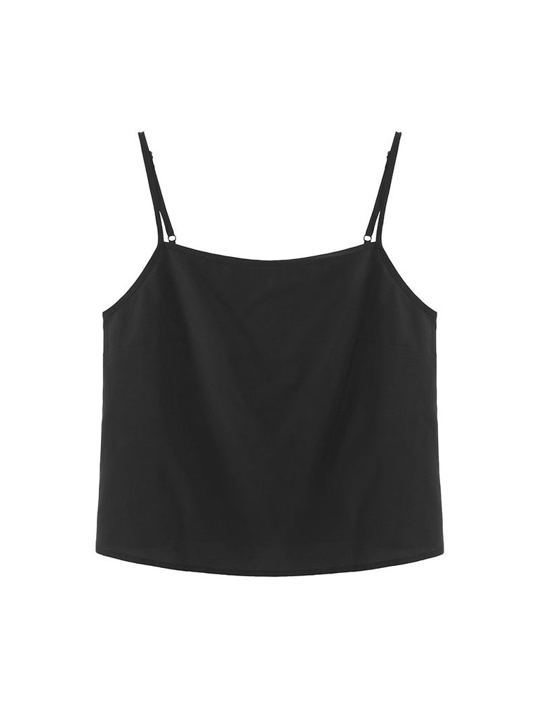 Yessica Plus Size Black Camisole Inner Sleeveless Top