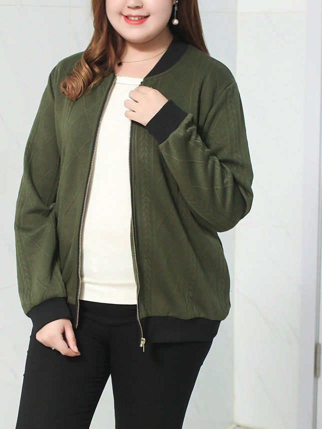 Vandana Plus Size Baseball Jacket EXTRA BIG SIZE Black Green