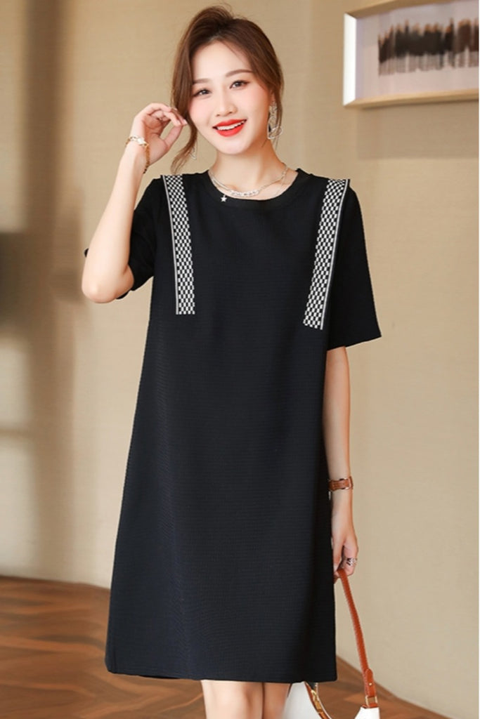 black shift dress plus size Helen Liquid Jersey Shift Dress main image 0