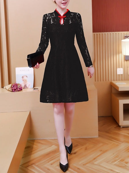 Meegyn (Bust 90-115CM) Lace Swing Plus Size Cheongsam Qipao Dress