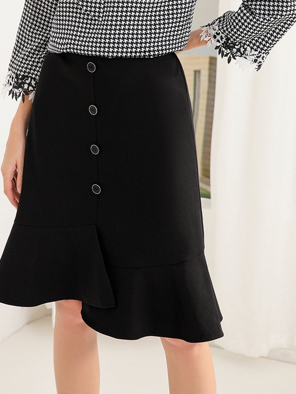 Kristel Plus Size Mermaid Buttons Skirt