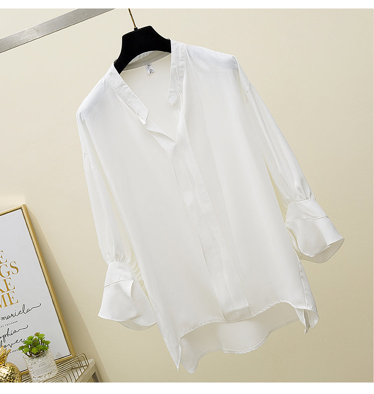 plus size white chiffon top