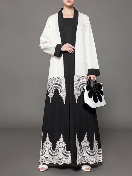 Morrigan Monochrome Lace Maxi Jacket
