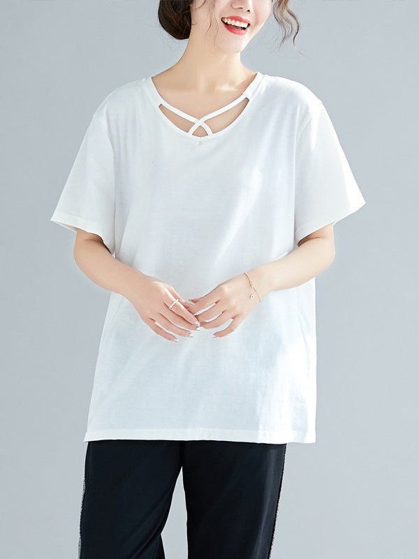 Ossie Cotton Criss Cross Tee (EXTRA BIG SIZE)