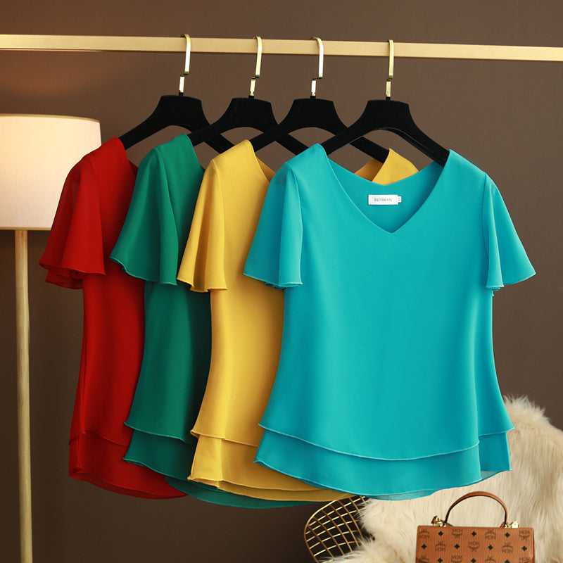 Kailey Plus Size Chiffon Layer Top
