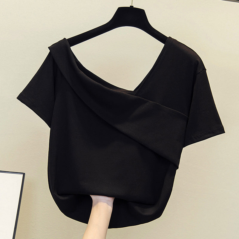 Kalia Plus Size Asymmetric Off Shoulder T Shirt Top