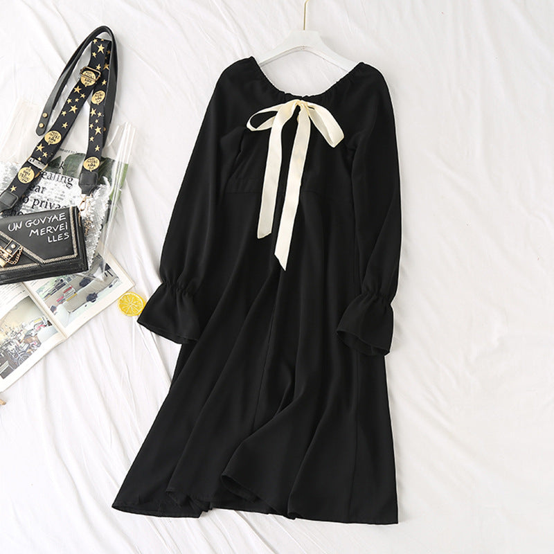 Kitiara Plus Size Chanel-Esque Ribbon Long Sleeve Dress