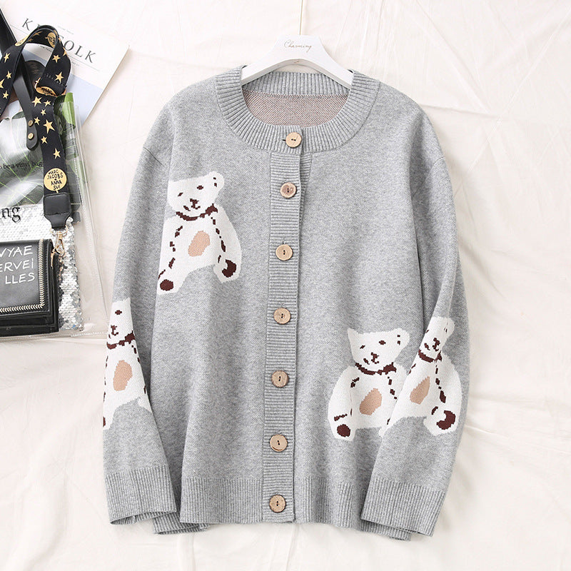 Kirov Plus Size Bear Knit Cardigan