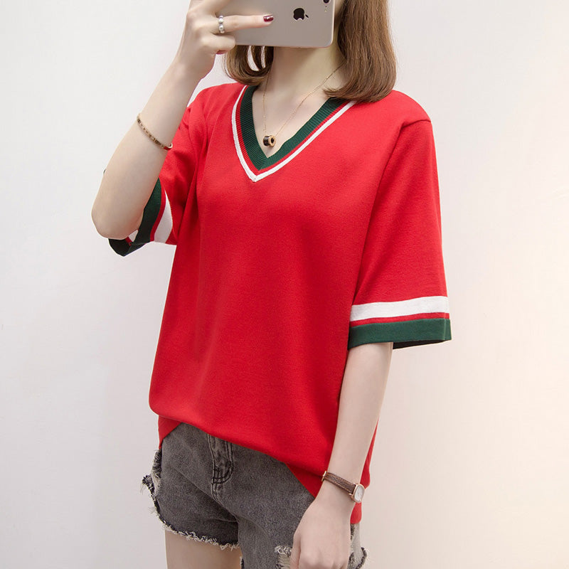 Leialoha Plus Size Varsity Knit Blouse