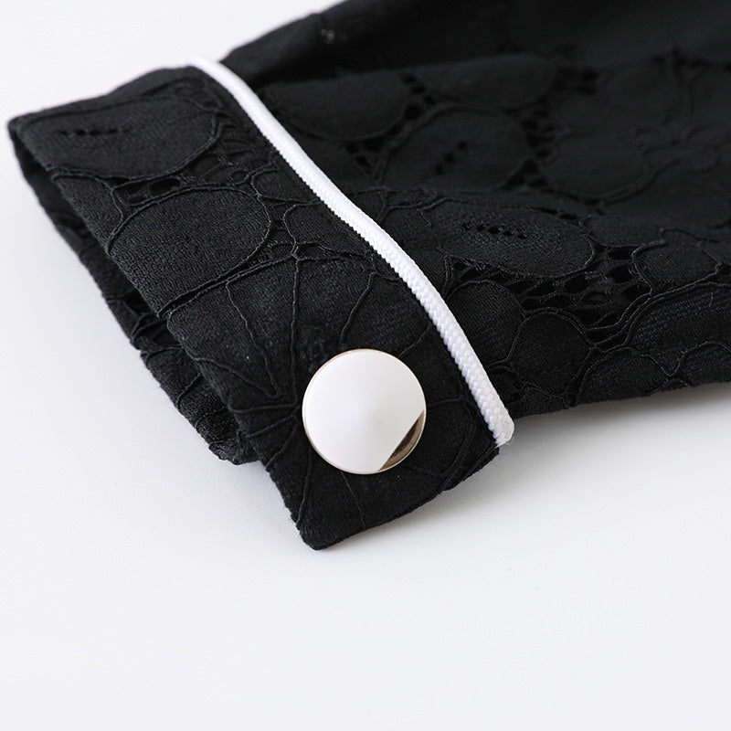 Laykin Plus Size Chanel-Eqsue Lace Long Sleeve Shirt Dress – Pluspreorder