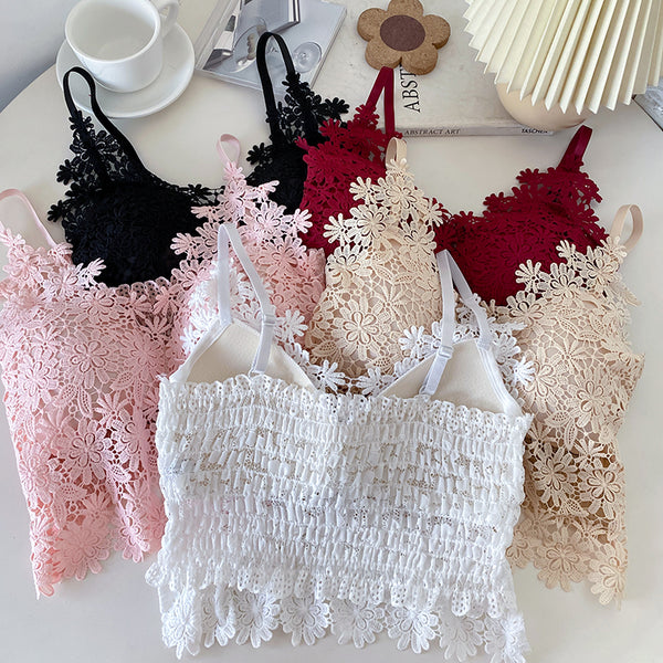 Plus Size Crochet Lace Bralette Top