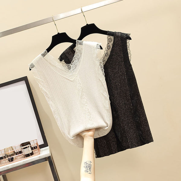 Kaliana Plus Size Lace Knitted Top