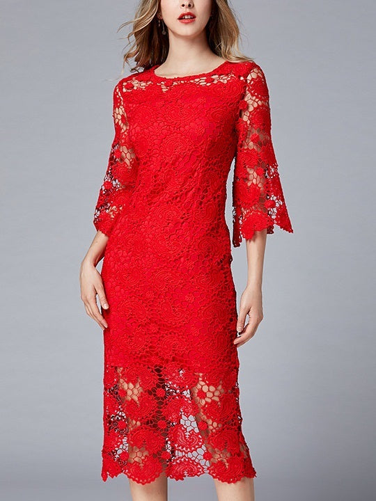 Mhya Red Lace Dress