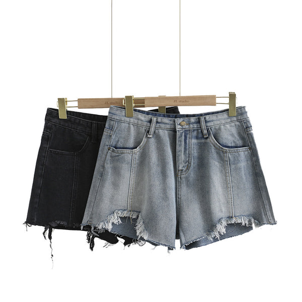 Plus Size Ripped Shorts