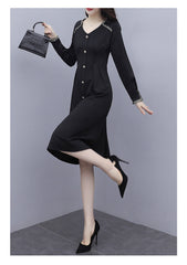 Lelia Plus Size Chanel-Eqsue Work Long Sleeve Dress