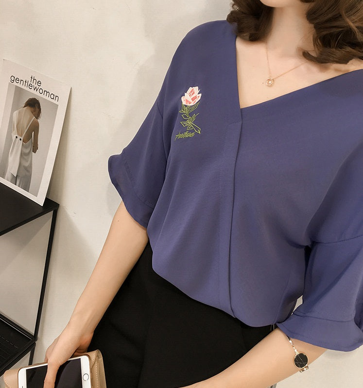 short sleeve blouses plus size